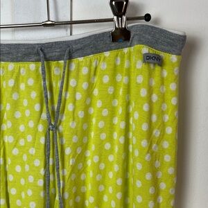 DKNY Yellow Polka Dot Cropped PJ Lounge Pajama Pants